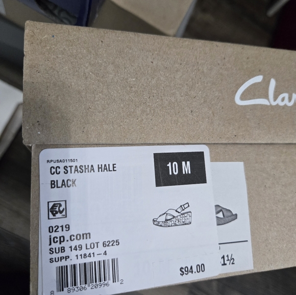 Clarks Collection Soft Cushion Stasha Hale Comf Platform Wedge Sandal 10 Black - Picture 10 of 10